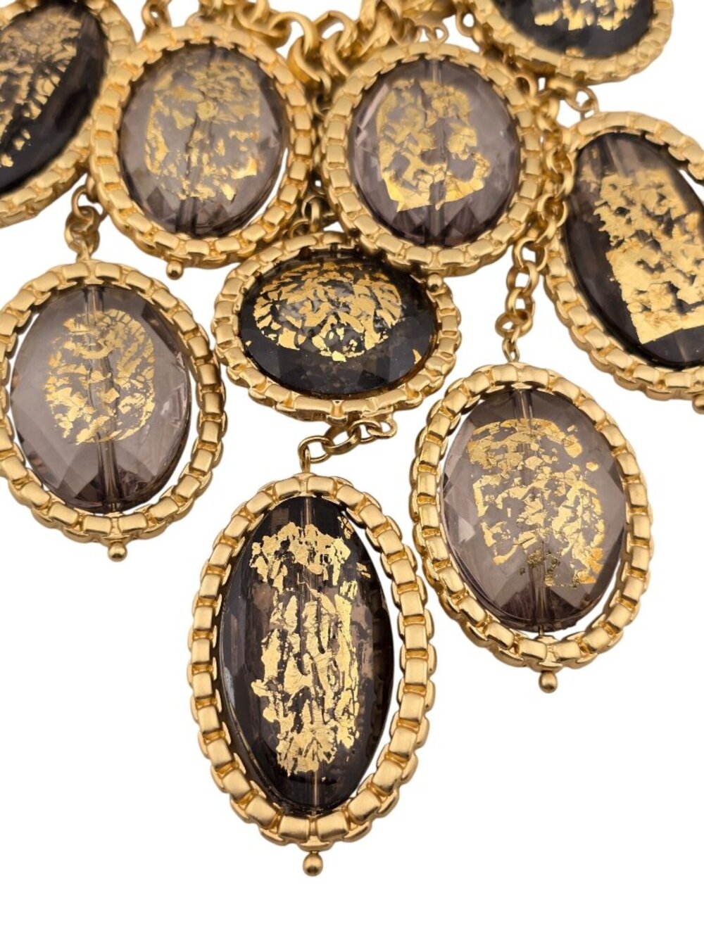 NWT Limited Edition Chicos Gold Foil Solstice Bib Necklace Statement Piece HEAVY - Picture 8 of 11
